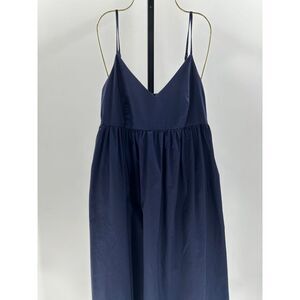 Quince 100% Organic Cotton Navy Blue Midi Dress